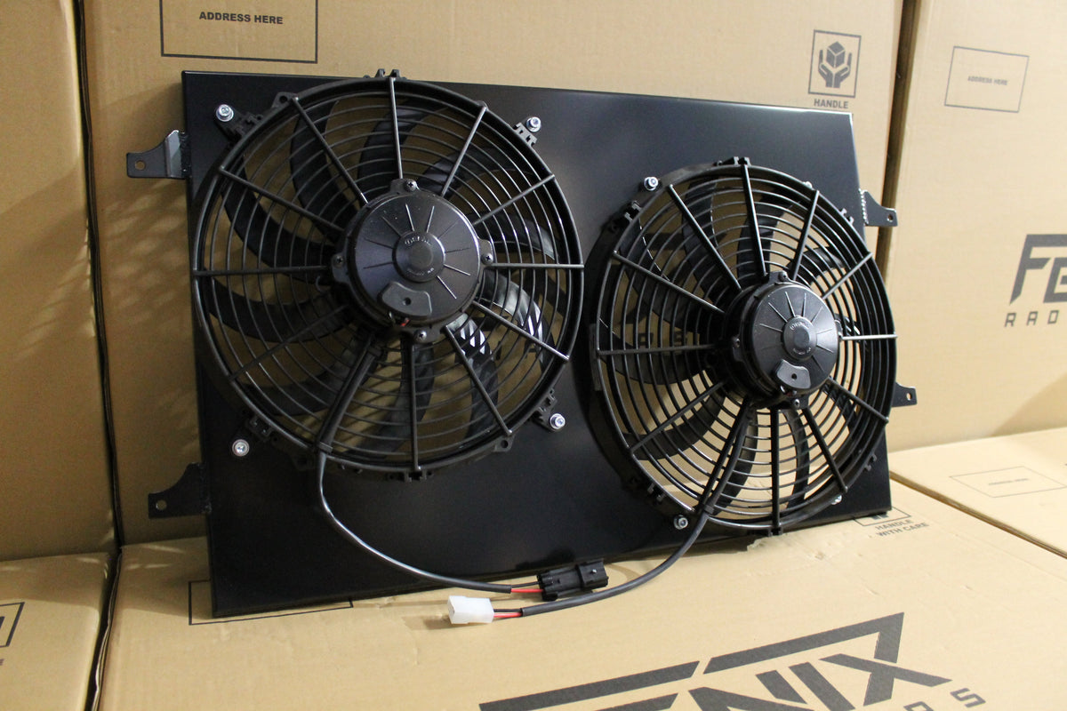 Holden WK Statesman V8 Custom Shroud & Twin Spal Fans — FAN2060-SPAL12/13-BL — manufacturer main image