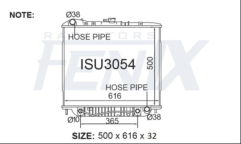 Holden Jackaroo Radiator — ISU3054-PA32A — manufacturer main image