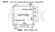 Jeep Wrangler Radiator YJ - TJ4.0 6cyl Petrol — JEEP1682-PA32A — manufacturer main image