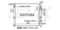 Jeep WJ-WG Grand Cherokee 4.7l V8 Radiator (JAN/2001 - MAY/2005) — JEEP2264-PA26A — manufacturer main image