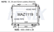 Mazda 929 HC Radiator (JUN/1987 - AUG/1991) — MAZ1119-PA26A — manufacturer main image