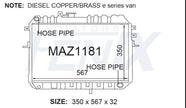 Mazda E2200 Diesel Radiator (FEB/1984 - AUG/1997) — MAZ1181-PA32M — manufacturer main image