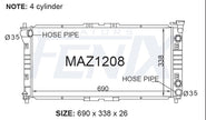 Ford Telstar Radiator (JAN/1992 - NOV/1996) — MAZ1208-PA26A — manufacturer main image