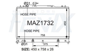 Mazda CX-7 Petrol & Diesel Radiator (NOV/2006 - JAN/2012) — MAZ1732-PA26A — manufacturer main image