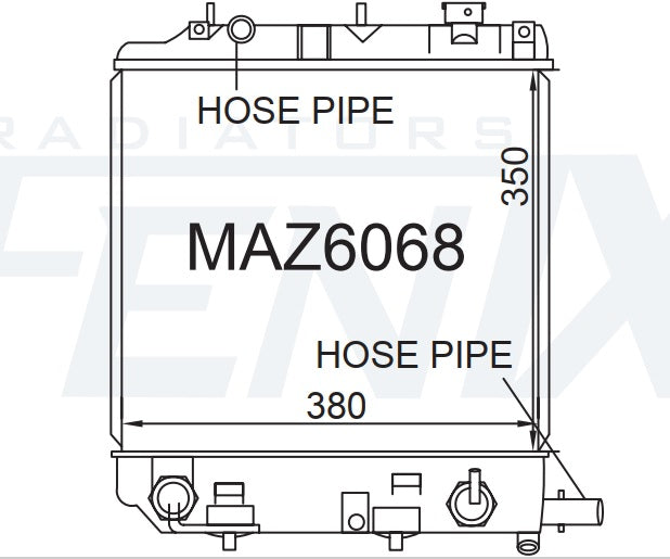Mazda 121 Metro Radiator (MAY/2000 - DEC/2002) — MAZ6068-PA26A — manufacturer main image