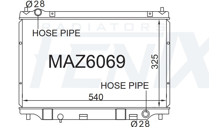 Mazda 2 DY Radiator (NOV/2002 - AUG/2007) — MAZ6069-PA26A — manufacturer main image