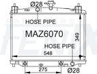 Mazda 2 DE Radiator (SEP/2007 - NOV/2014) — MAZ6070-PA16A — manufacturer main image