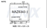 Mazda Bongo Frendee Radiator (JUN/1995 - SEP/2004) — MAZ6343-PA26A — manufacturer main image