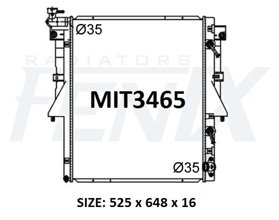 Mitsubishi QE-QF Pajero Sport Diesel Radiator (JAN/2015 - Current) — MIT3465-PA16A — manufacturer main image