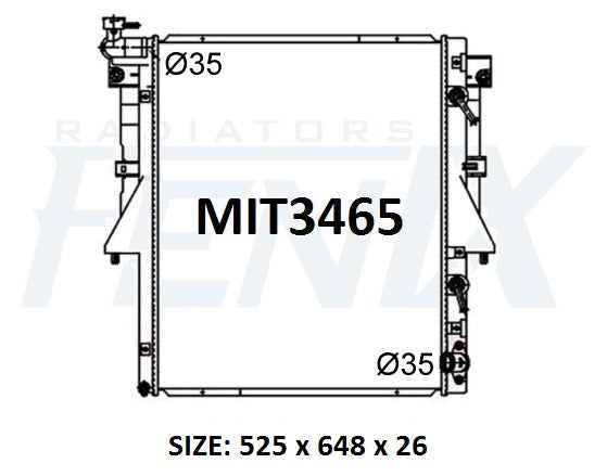 Mitsubishi QE-QF Pajero Sport Diesel Heavy Duty Radiator (JAN/2015 - Current) — MIT3465-PA26A — manufacturer main image