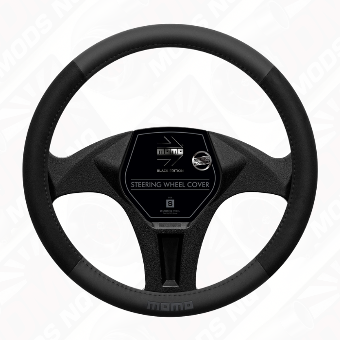 MOMO Easy Microfibre Black Edition Steering Wheel Cover (M)
