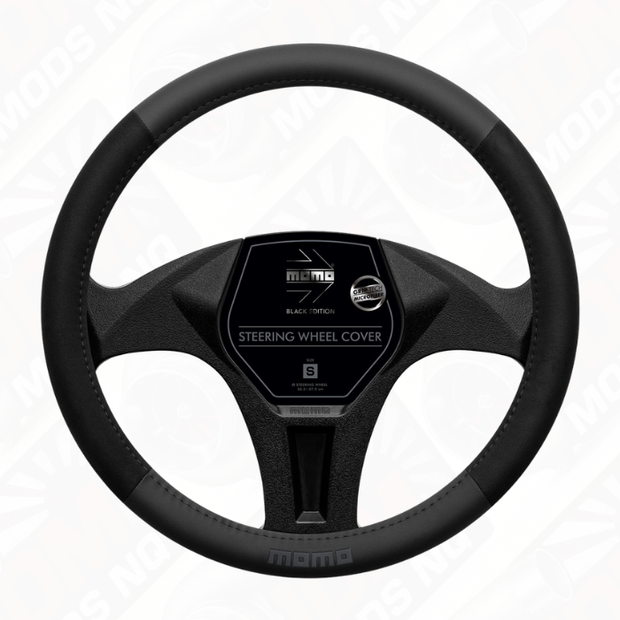 MOMO Easy Microfibre Black Edition Steering Wheel Cover (M)
