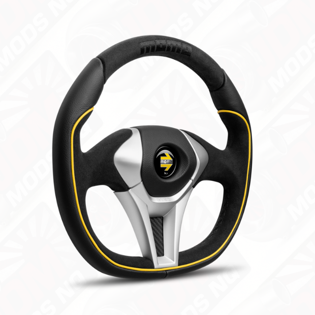 MOMO GT50 2.0 Black Suede Leather 350mm Steering Wheel