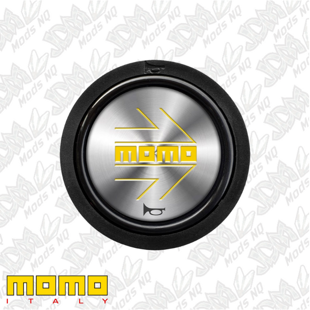 MOMO ARROW Shiny Silver / Yellow Flat Lip Horn Buttons
