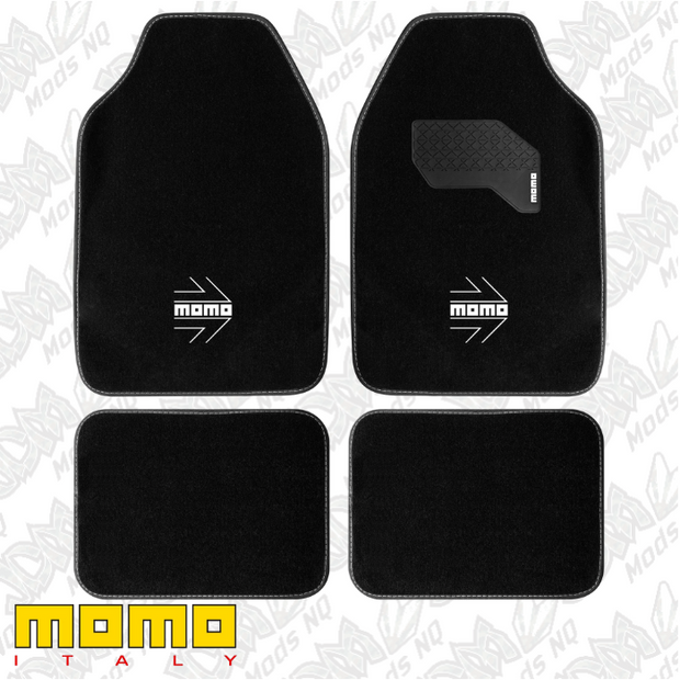 MOMO Arrow Floor Mats Black/White (Set of 4)
