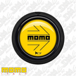 MOMO Black Arrow Over Yellow Flat Lip Horn Button
