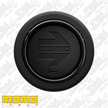 MOMO Black Leather Embossed Round Lip 2 Point Horn Button