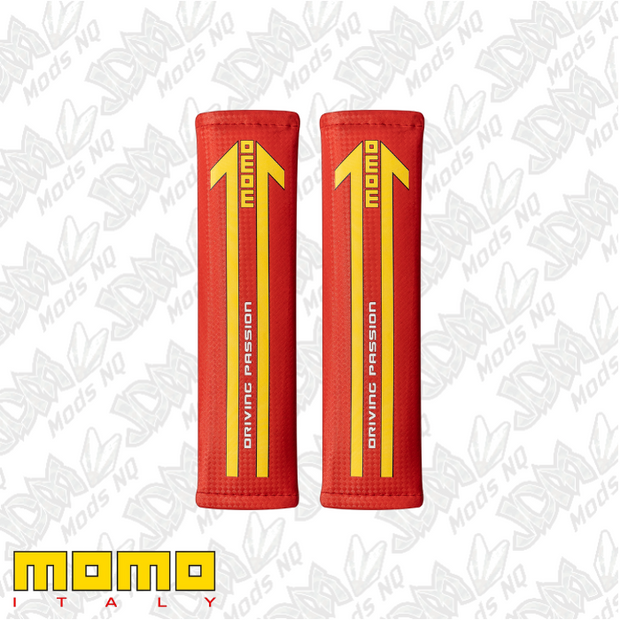 MOMO Carbon Seatbelt Pads Red Pair