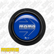 MOMO Chrome Arrow Over Blue Flat Lip 2 Point Horn Button