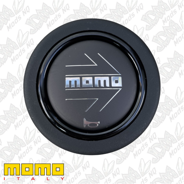 MOMO Chrome Arrow Over Matte Black Horn Buttons
