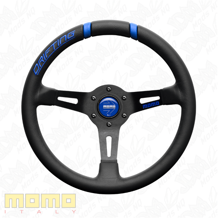 MOMO Drifting Black/Blue 330mm Steering Wheel