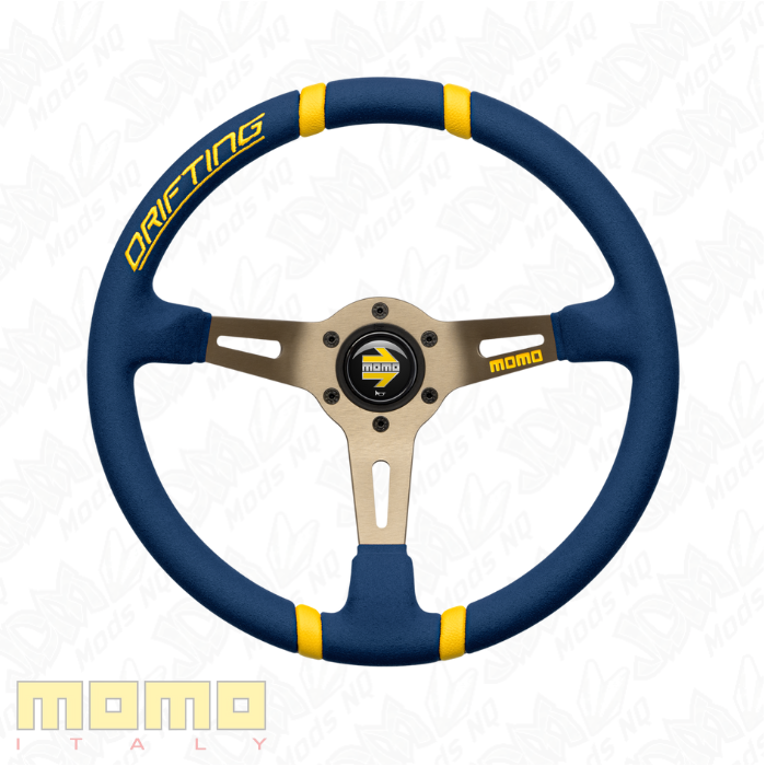 MOMO Drifting Microfiber Blue 350mm Steering Wheel