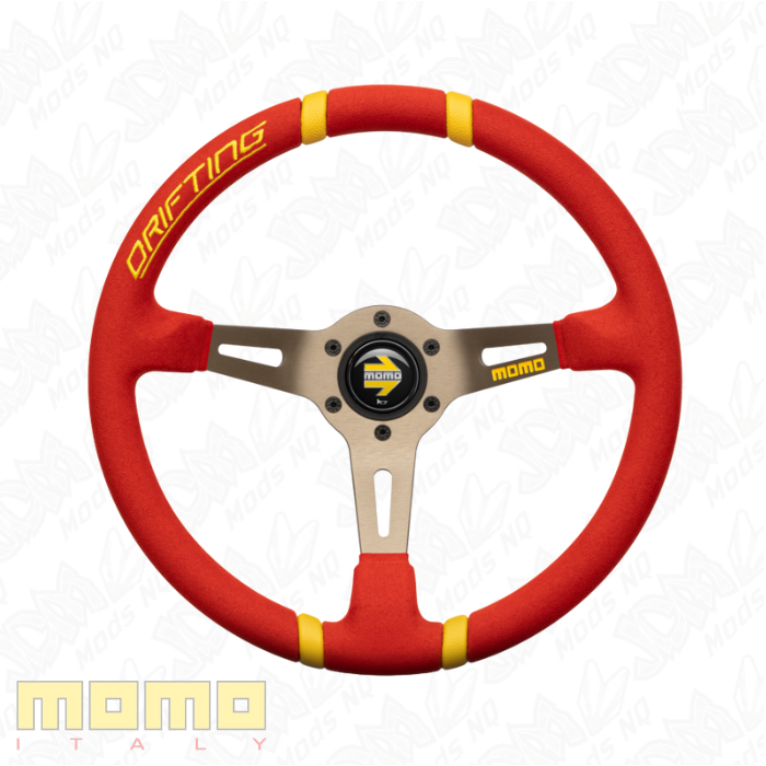 MOMO Drifting Microfiber Red 350mm Steering Wheel
