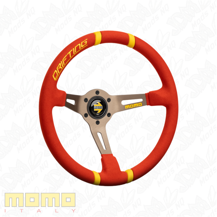 MOMO Drifting Microfiber Red 350mm Steering Wheel
