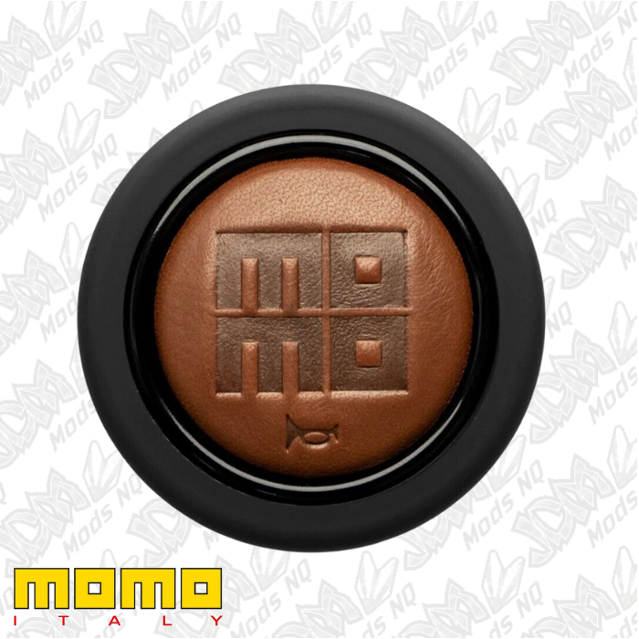 MOMO Heritage Cigar Leather Embossed Round Lip 2 Point Horn Button