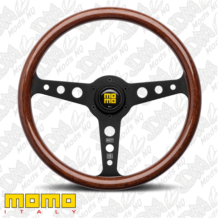 MOMO Indy Heritage Black Wood 350mm Steering Wheel