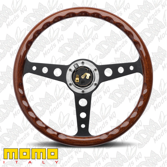 MOMO Indy Heritage Black Wood 350mm Steering Wheel