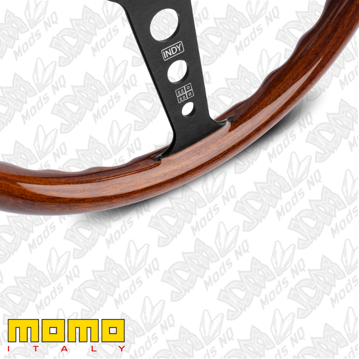 MOMO Indy Heritage Black Wood 350mm Steering Wheel
