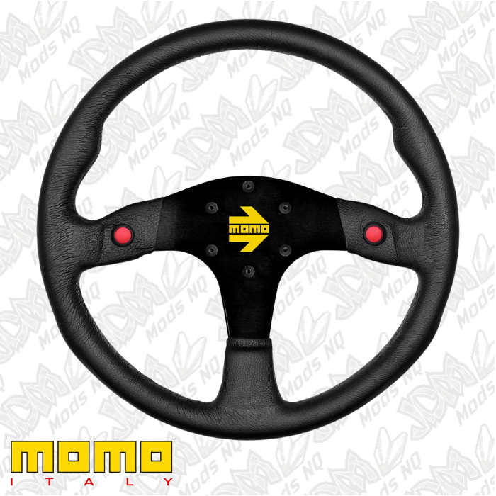 MOMO MOD.80 Black Leather 350mm Steering Wheel