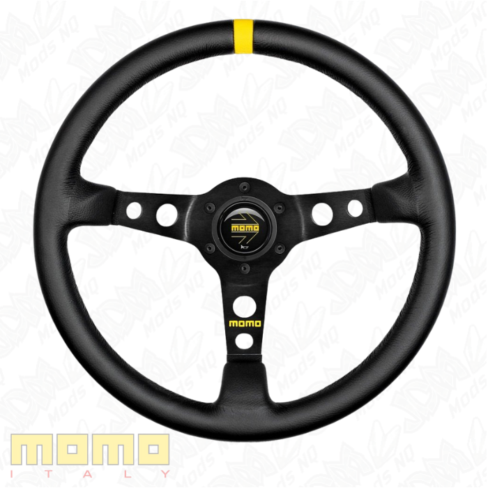 MOMO MOD 07 Black Leather 350mm Steering Wheel