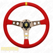 MOMO MOD 07 Red Microfibre Anthracite Spokes 350mm Steering Wheel