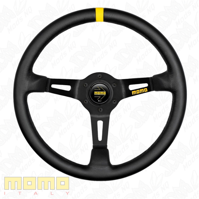 MOMO MOD 08 Black Leather 350mm Steering Wheel
