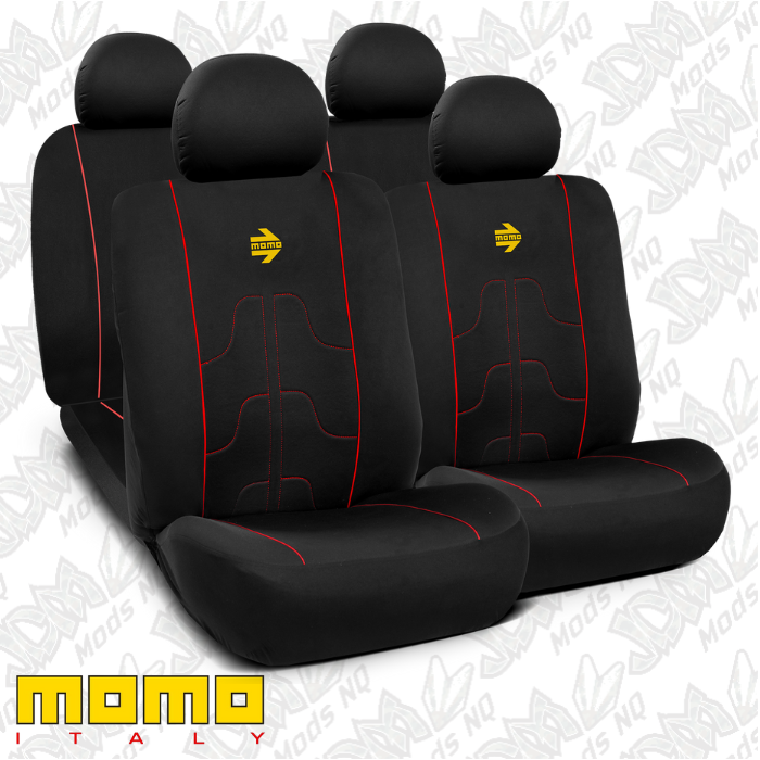 MOMO Modern Seat Cover Set (Black/Red)