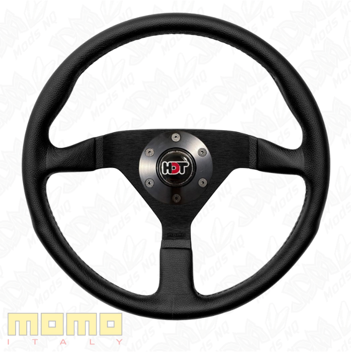 MOMO Montecarlo Black Leather 350mm Steering Wheel HDT