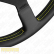 MOMO Montecarlo Black Leather With Yellow Stitching 350mm Steering Wheel