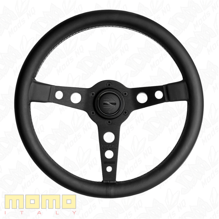 MOMO Prototipo Black Edition Black Leather 350mm Steering Wheel