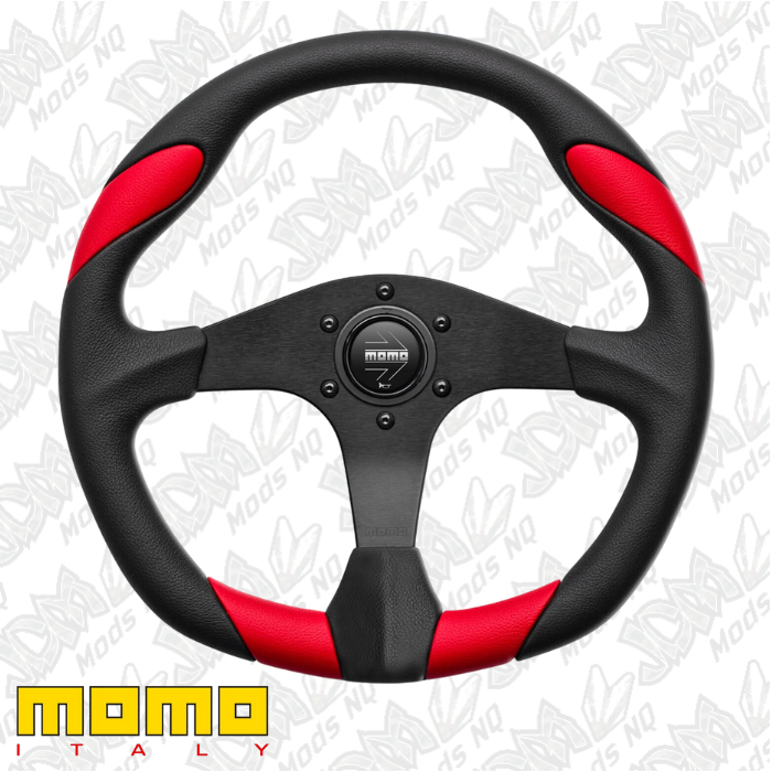 MOMO Quark Black/Red 350mm Steering Wheel