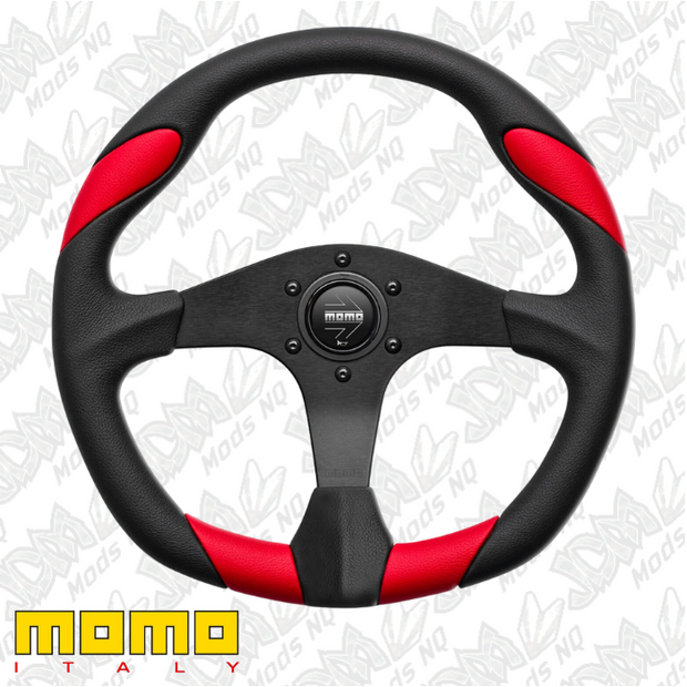 MOMO Quark Black/Red 350mm Steering Wheel