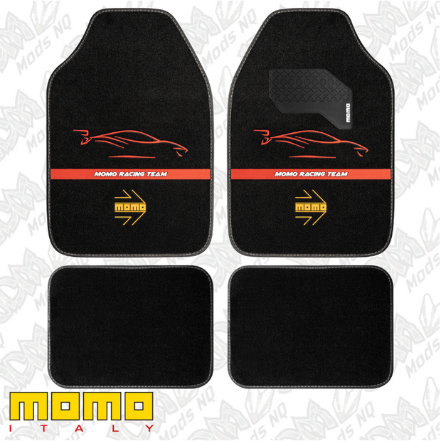 MOMO Racing Floor Mats Black/Red (Set of 4)