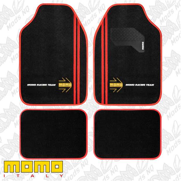 MOMO Sport Floor Mats Black/Red (Set of 4)