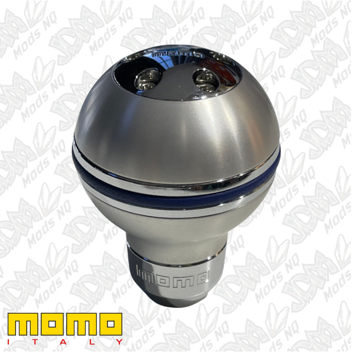 Momo Gear Knob Aluminium Blue Leather Band