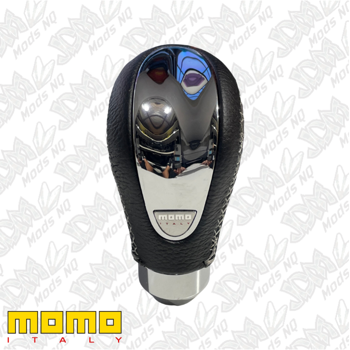Momo Gear Knob Combat Evo Chrome Black Leather