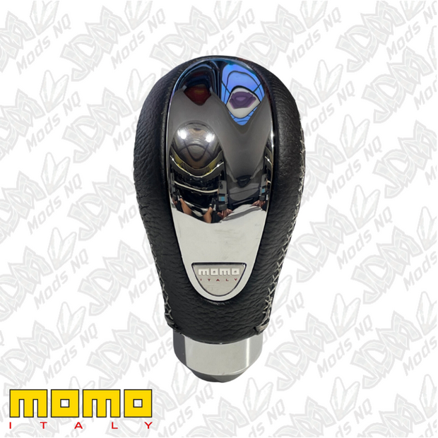 Momo Gear Knob Combat Evo Chrome Black Leather