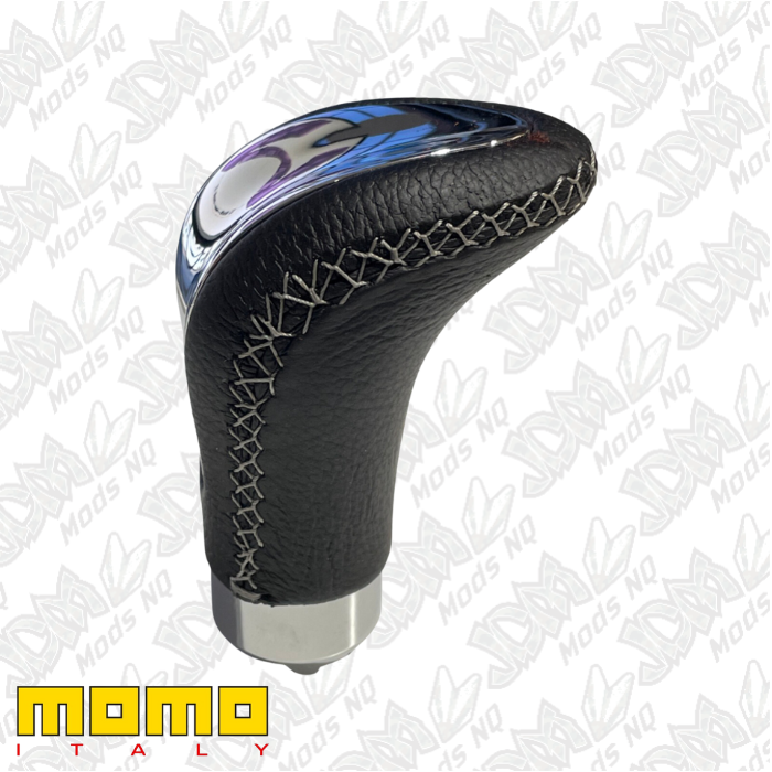 Momo Gear Knob Combat Evo Chrome Black Leather