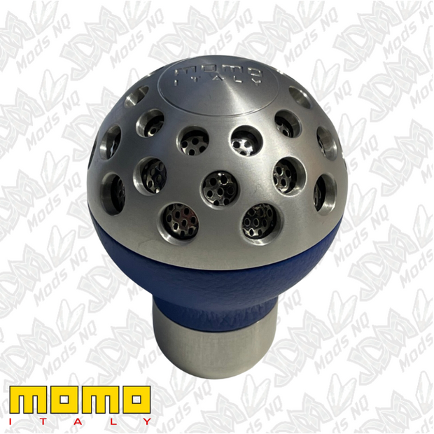 Momo Gear Knob Module Blue Leather Aluminium