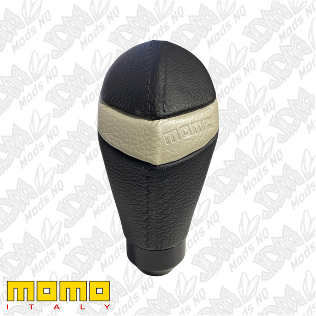Momo Gear Knob Quark Black Leather